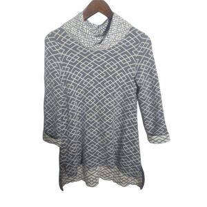ANTHROPOLOGIE Moth Galena Cowl Neck Sweater Geomet